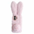 For iPhone 16 Plus Cute Plush Rabbit TPU Phone Case(Pink) - 1