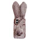 For iPhone 16 Cute Plush Rabbit TPU Phone Case(Brown) - 1