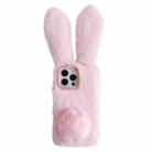 For iPhone 15 Pro Max Cute Plush Rabbit TPU Phone Case(Pink) - 1