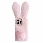 For iPhone 15 Pro Cute Plush Rabbit TPU Phone Case(Pink) - 1