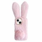 For iPhone 14 Plus Cute Plush Rabbit TPU Phone Case(Pink) - 1