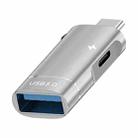 2 in 1 Type-C to USB and Type-C Charging OTG Adapter(Grey) - 1