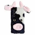 For Samsung Galaxy S25+ 5G Cute Plush Cow TPU Phone Case(Black) - 1