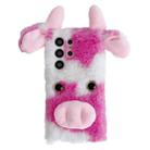 For Samsung Galaxy S24 Ultra 5G Cute Plush Cow TPU Phone Case(Rose Red) - 1