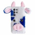 For Samsung Galaxy S22 Ultra 5G Cute Plush Cow TPU Phone Case(Blue) - 1