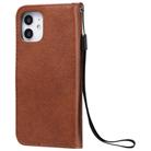 For iPhone 12 mini Solid Color Horizontal Flip Protective Leather Case with Holder & Card Slots & Wallet & Photo Frame & Lanyard(Brown) - 3