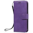 For iPhone 12 mini Solid Color Horizontal Flip Protective Leather Case with Holder & Card Slots & Wallet & Photo Frame & Lanyard(Purple) - 2