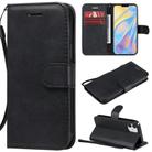 For iPhone 12 mini Solid Color Horizontal Flip Protective Leather Case with Holder & Card Slots & Wallet & Photo Frame & Lanyard(Black) - 1