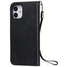 For iPhone 12 mini Solid Color Horizontal Flip Protective Leather Case with Holder & Card Slots & Wallet & Photo Frame & Lanyard(Black) - 3