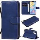 For iPhone 12 mini Solid Color Horizontal Flip Protective Leather Case with Holder & Card Slots & Wallet & Photo Frame & Lanyard(Blue) - 1