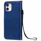 For iPhone 12 mini Solid Color Horizontal Flip Protective Leather Case with Holder & Card Slots & Wallet & Photo Frame & Lanyard(Blue) - 3