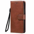 For iPhone 12 / 12 Pro Solid Color Horizontal Flip Protective Leather Case with Holder & Card Slots & Wallet & Photo Frame & Lanyard(Brown) - 1