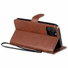 For iPhone 12 / 12 Pro Solid Color Horizontal Flip Protective Leather Case with Holder & Card Slots & Wallet & Photo Frame & Lanyard(Brown) - 4