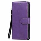 For iPhone 12 / 12 Pro Solid Color Horizontal Flip Protective Leather Case with Holder & Card Slots & Wallet & Photo Frame & Lanyard(Purple) - 1