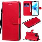 For iPhone 12 / 12 Pro Solid Color Horizontal Flip Protective Leather Case with Holder & Card Slots & Wallet & Photo Frame & Lanyard(Red) - 1