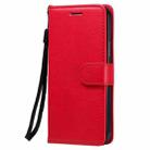 For iPhone 12 / 12 Pro Solid Color Horizontal Flip Protective Leather Case with Holder & Card Slots & Wallet & Photo Frame & Lanyard(Red) - 1