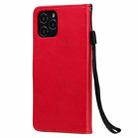 For iPhone 12 / 12 Pro Solid Color Horizontal Flip Protective Leather Case with Holder & Card Slots & Wallet & Photo Frame & Lanyard(Red) - 2