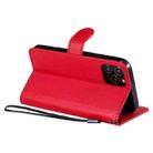 For iPhone 12 / 12 Pro Solid Color Horizontal Flip Protective Leather Case with Holder & Card Slots & Wallet & Photo Frame & Lanyard(Red) - 4