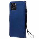For iPhone 12 / 12 Pro Solid Color Horizontal Flip Protective Leather Case with Holder & Card Slots & Wallet & Photo Frame & Lanyard(Blue) - 2