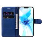 For iPhone 12 / 12 Pro Solid Color Horizontal Flip Protective Leather Case with Holder & Card Slots & Wallet & Photo Frame & Lanyard(Blue) - 3
