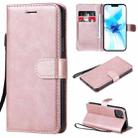 For iPhone 12 / 12 Pro Solid Color Horizontal Flip Protective Leather Case with Holder & Card Slots & Wallet & Photo Frame & Lanyard(Rose Gold) - 1