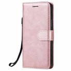 For iPhone 12 / 12 Pro Solid Color Horizontal Flip Protective Leather Case with Holder & Card Slots & Wallet & Photo Frame & Lanyard(Rose Gold) - 1