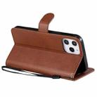 For iPhone 12 Pro Max Solid Color Horizontal Flip Protective Leather Case with Holder & Card Slots & Wallet & Photo Frame & Lanyard(Brown) - 5