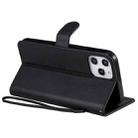 For iPhone 12 Pro Max Solid Color Horizontal Flip Protective Leather Case with Holder & Card Slots & Wallet & Photo Frame & Lanyard(Black) - 5