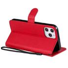 For iPhone 12 Pro Max Solid Color Horizontal Flip Protective Leather Case with Holder & Card Slots & Wallet & Photo Frame & Lanyard(Red) - 5