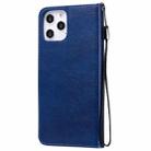 For iPhone 12 Pro Max Solid Color Horizontal Flip Protective Leather Case with Holder & Card Slots & Wallet & Photo Frame & Lanyard(Blue) - 3