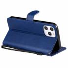 For iPhone 12 Pro Max Solid Color Horizontal Flip Protective Leather Case with Holder & Card Slots & Wallet & Photo Frame & Lanyard(Blue) - 5