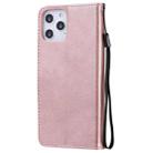For iPhone 12 Pro Max Solid Color Horizontal Flip Protective Leather Case with Holder & Card Slots & Wallet & Photo Frame & Lanyard(Rose Gold) - 3