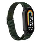 For Xiaomi Smart Band 9 / 8 Plastic Plug Wave Elastic Nylon Watch Band(Dark Green) - 2