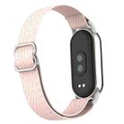 For Xiaomi Smart Band 9 / 8 Plastic Plug Wave Elastic Nylon Watch Band(Pink) - 3