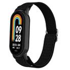 For Xiaomi Smart Band 9 / 8 Plastic Plug Wave Elastic Nylon Watch Band(Black) - 1