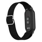 For Xiaomi Smart Band 9 / 8 Plastic Plug Wave Elastic Nylon Watch Band(Black) - 3