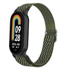 For Xiaomi Smart Band 9 / 8 Plastic Plug Wave Elastic Nylon Watch Band(Bright Green) - 1