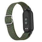 For Xiaomi Smart Band 9 / 8 Plastic Plug Wave Elastic Nylon Watch Band(Bright Green) - 3