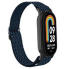 For Xiaomi Smart Band 9 / 8 Plastic Plug Wave Elastic Nylon Watch Band(Midnight Blue) - 2