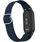 For Xiaomi Smart Band 9 / 8 Plastic Plug Wave Elastic Nylon Watch Band(Midnight Blue) - 3