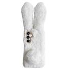 For Samsung Galaxy S25 5G Cute Plush Rabbit TPU Phone Case(White) - 1