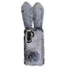 For Samsung Galaxy S25+ 5G Cute Plush Rabbit TPU Phone Case(Dark Grey) - 1