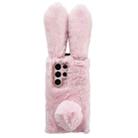 For Samsung Galaxy S25 Ultra 5G Cute Plush Rabbit TPU Phone Case(Pink) - 1