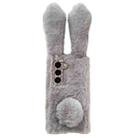 For Samsung Galaxy S23+ 5G Cute Plush Rabbit TPU Phone Case(Light Grey) - 1