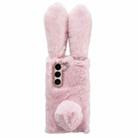 For Samsung Galaxy S23 5G Cute Plush Rabbit TPU Phone Case(Pink) - 1