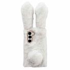 For Samsung Galaxy S23 5G Cute Plush Rabbit TPU Phone Case(White) - 1