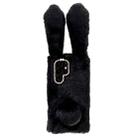 For Samsung Galaxy S22 Ultra 5G Cute Plush Rabbit TPU Phone Case(Black) - 1