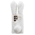 For Samsung Galaxy S22 Ultra 5G Cute Plush Rabbit TPU Phone Case(White) - 1