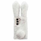 For Samsung Galaxy S22 5G Cute Plush Rabbit TPU Phone Case(White) - 1