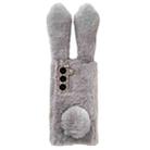 For Samsung Galaxy S22 5G Cute Plush Rabbit TPU Phone Case(Light Grey) - 1